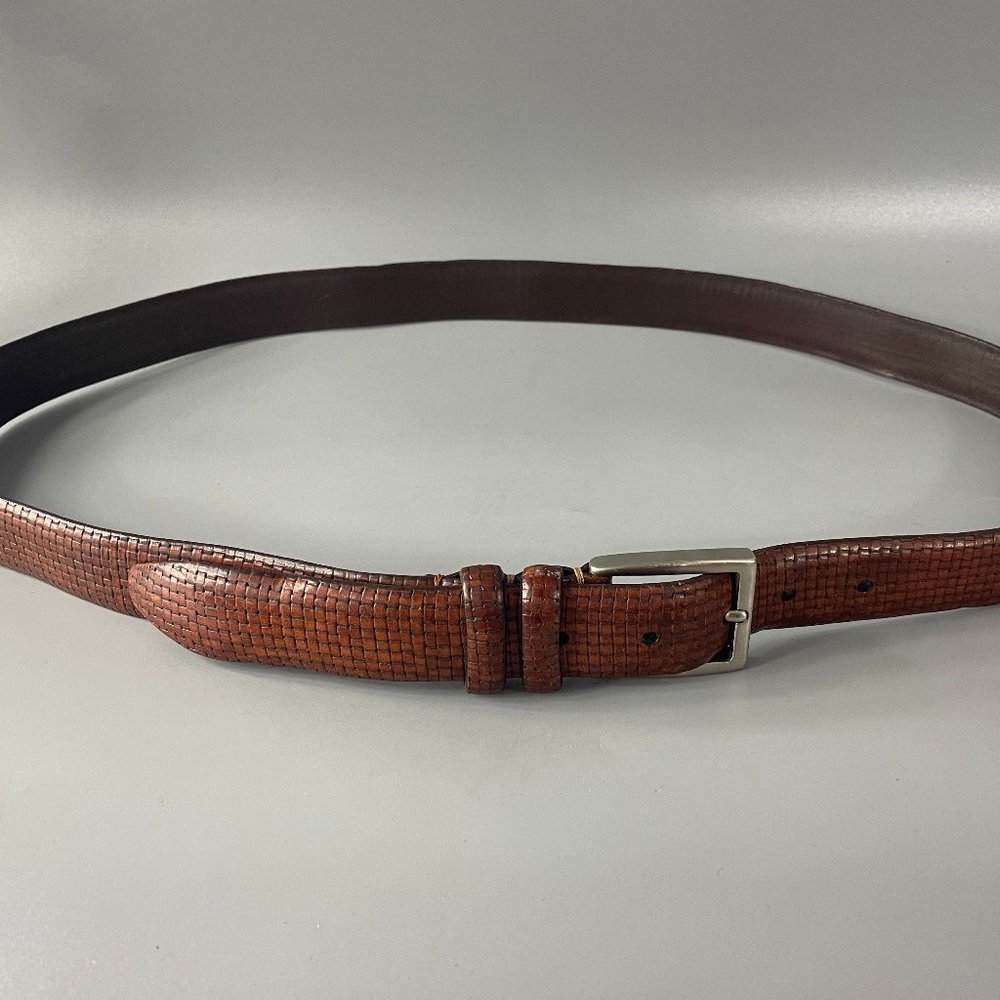 Soft Collections Designed By Bill Lavin Brown Leather Men's Belt, Size 42